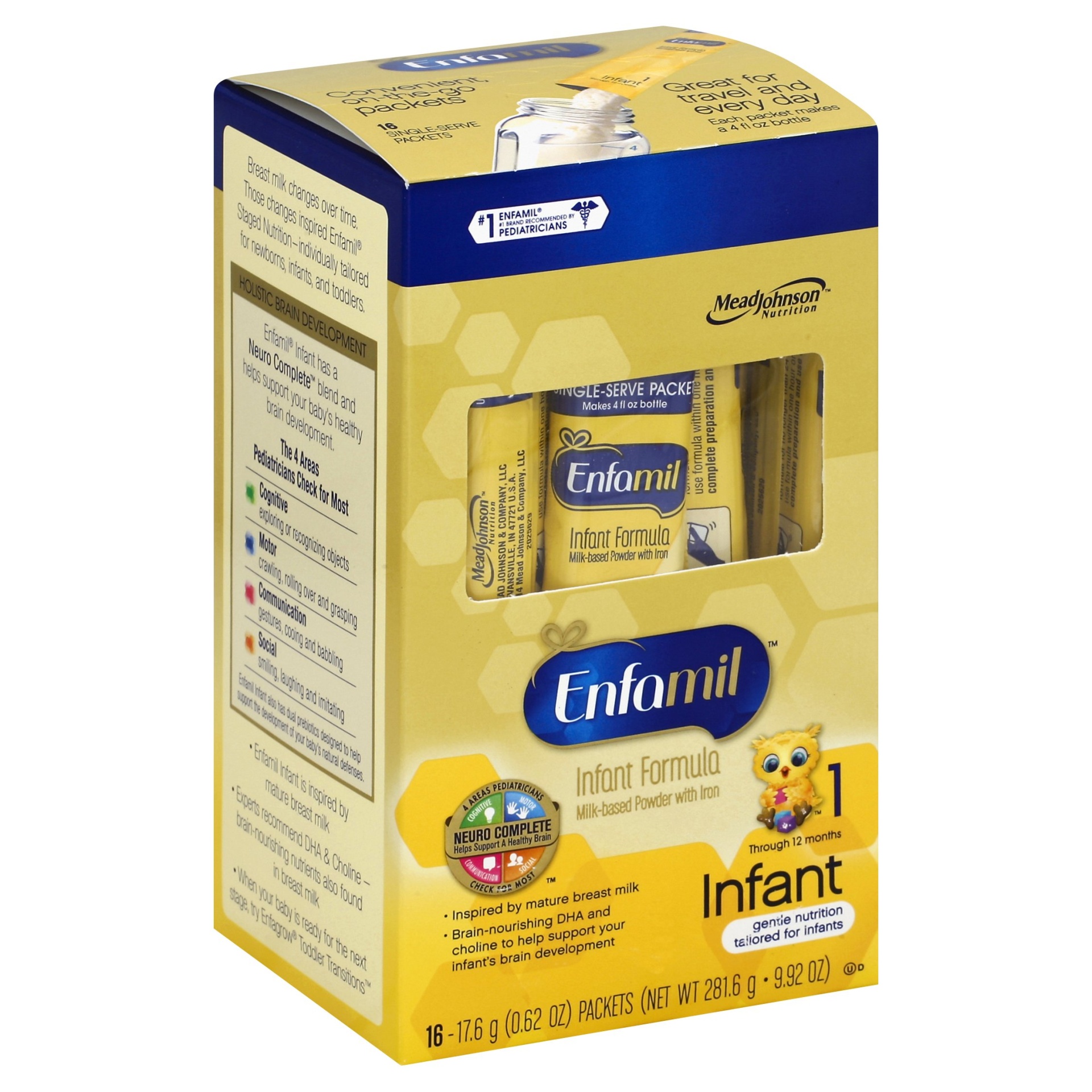 slide 1 of 8, Enfamil Premium Infant Formula Powder Single-Serve, 16 ct