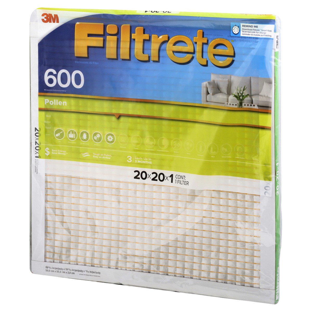 slide 3 of 9, Filtrete Electrostatic Pollen Air Filter 1 ea, 1 ct
