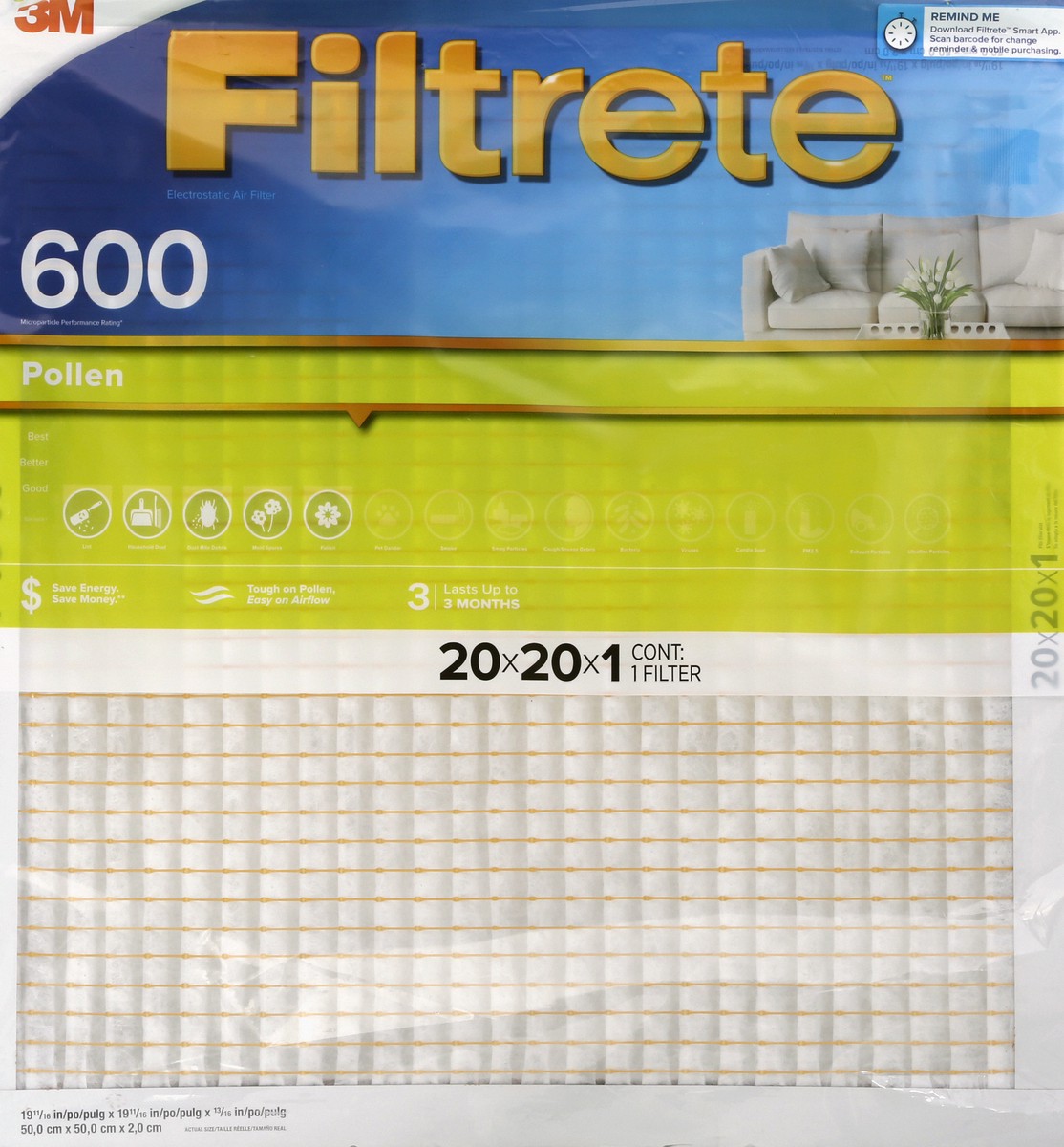 slide 6 of 9, Filtrete Electrostatic Pollen Air Filter 1 ea, 1 ct