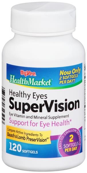 slide 1 of 1, Hy-Vee HealthMarket Healthy Eyes Supervision Dietary Supplement Softgels, 120 ct