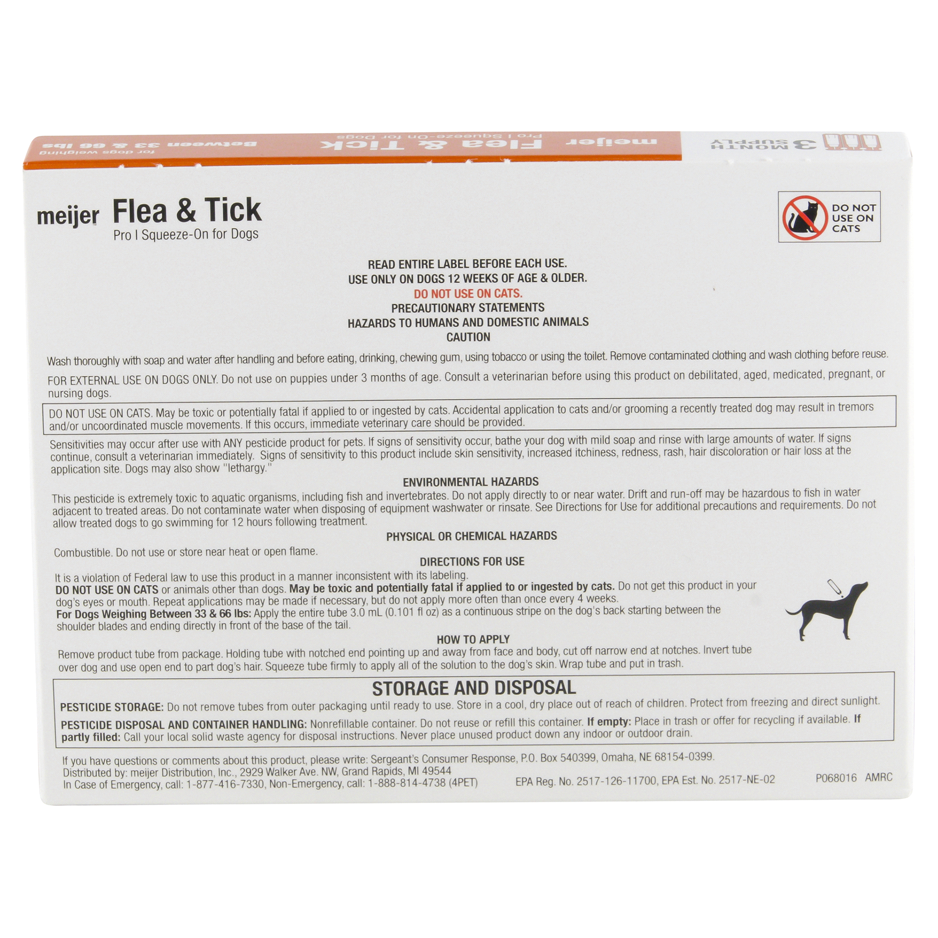 slide 13 of 21, Meijer Pro I Squeeze-On Flea & Tick for Dogs, 33 ct; 66 lb, 3 ct