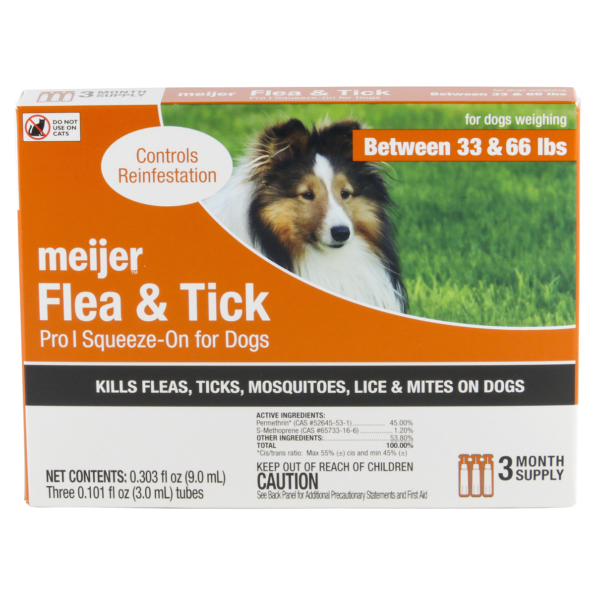 slide 1 of 21, Meijer Pro I Squeeze-On Flea & Tick for Dogs, 33 ct; 66 lb, 3 ct