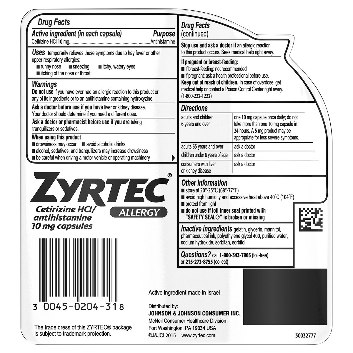 slide 3 of 6, Zyrtec Allergy Non Anti Itch, 12 ct