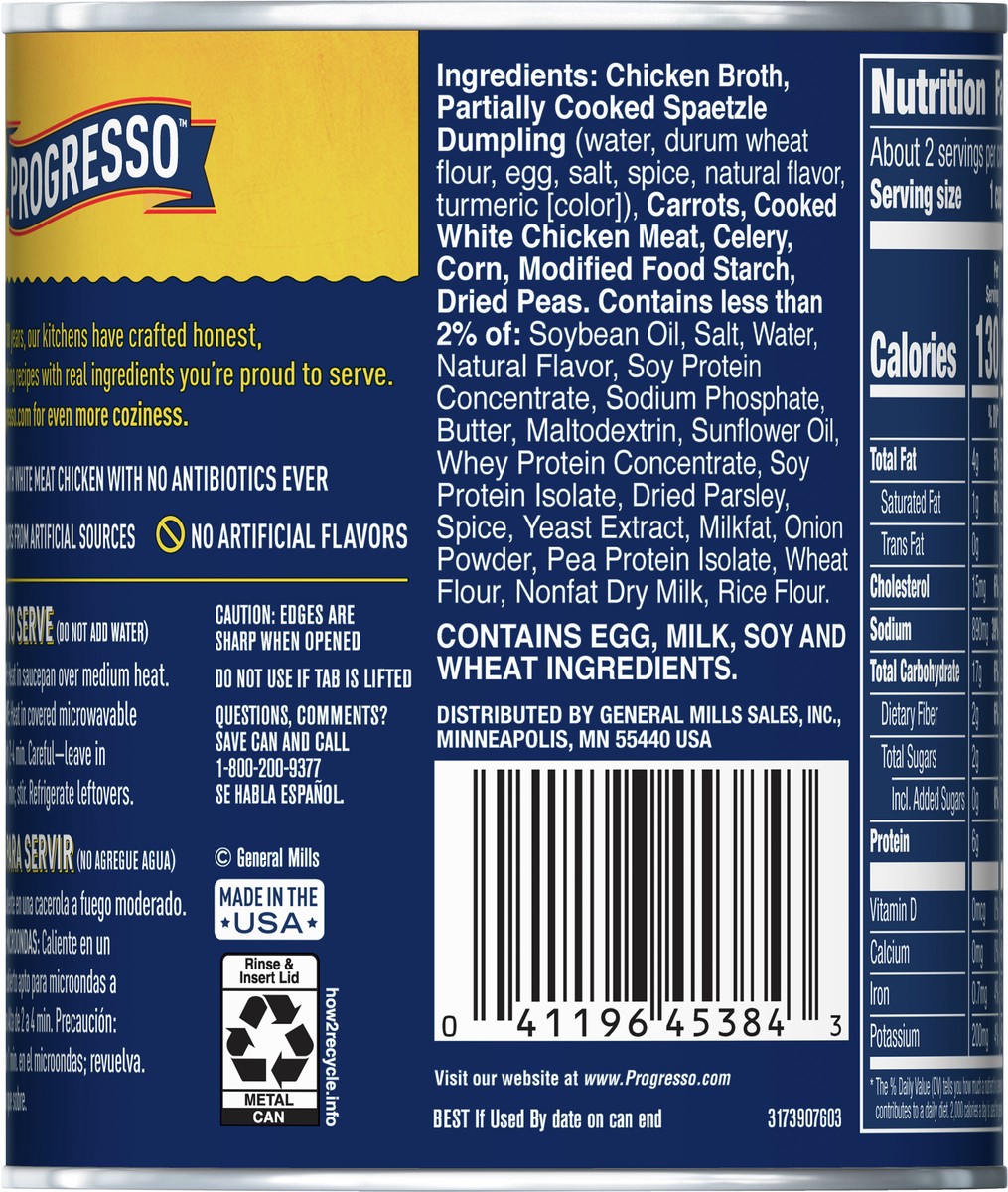 slide 7 of 9, Progresso Hearty Chicken Pot Pie Style with Dumplings Soup, Rich and Hearty Canned Soup, 18.5 oz, 18.5 oz