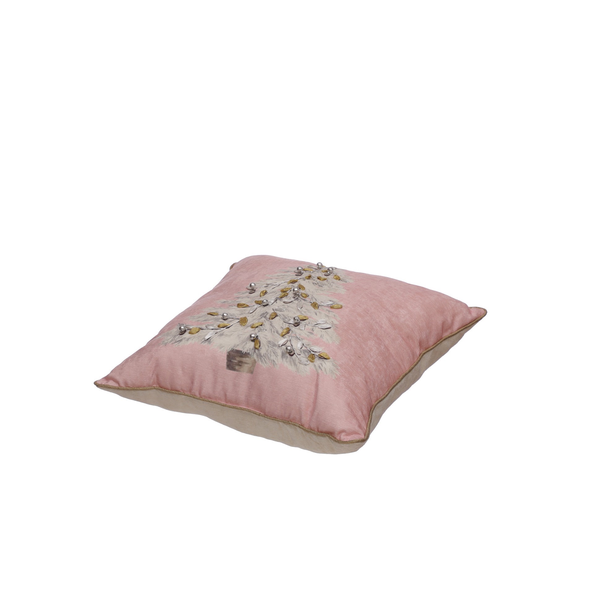 slide 3 of 3, 16" Pink Embroidered Christmas Tree Throw Pillow By Ashland, 16 in x 16 in x 5 in