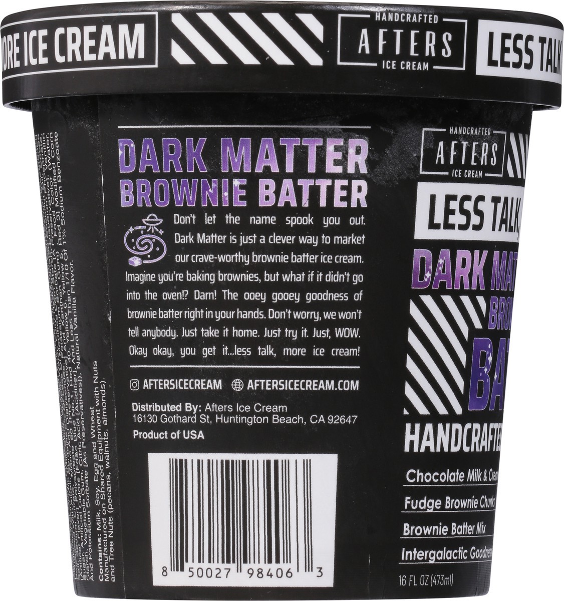 slide 8 of 9, Afters Ice Cream Handcrafted Dark Matter Brownie Batter Ice Cream 16 fl oz, 16 oz