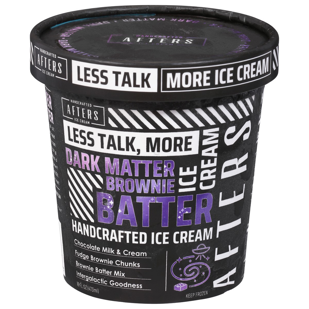 slide 1 of 9, Afters Ice Cream Handcrafted Dark Matter Brownie Batter Ice Cream 16 fl oz, 16 oz