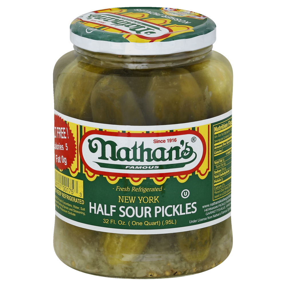 slide 1 of 2, Nathan's Famous Pickles 32 oz, 32 oz