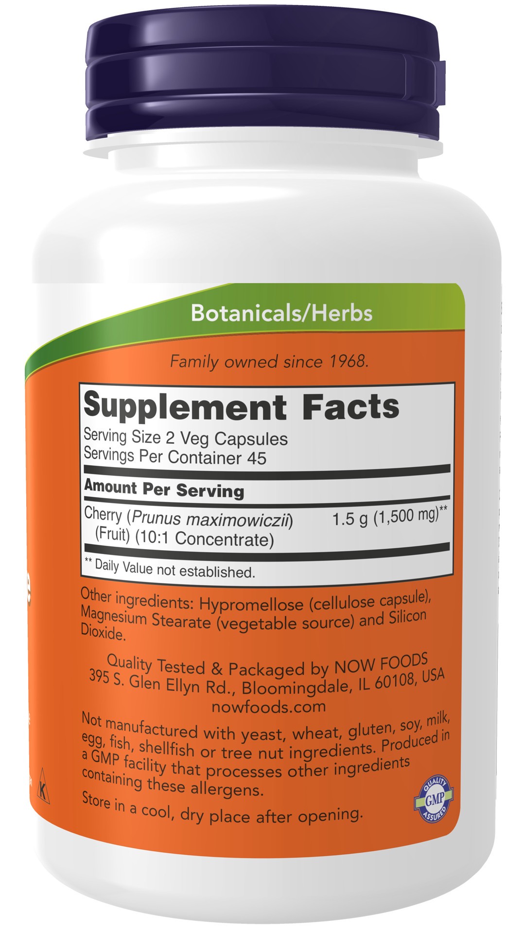 slide 3 of 4, NOW Supplements Cherry Concentrate 750 mg - 90 Veg Capsules, 90 ct