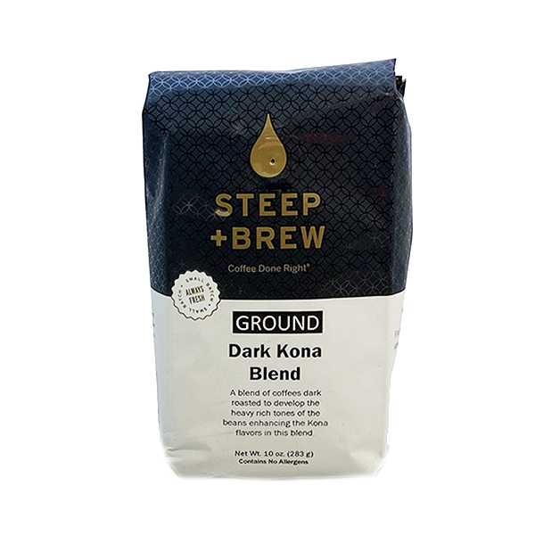 slide 1 of 1, Steep & Brew Ground Dark Kona Blend Coffee, 10 oz