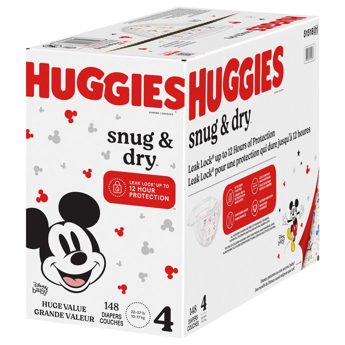 slide 2 of 9, Huggies Snug & Dry Baby Diapers, Size 4, 148 Ct, 148 ct