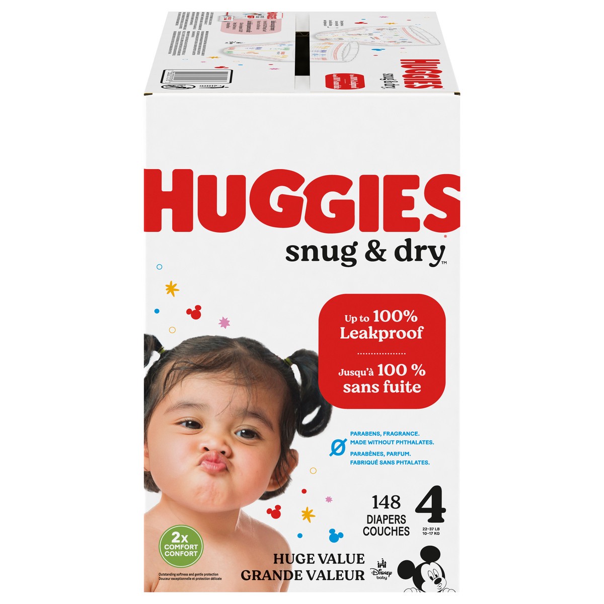 slide 1 of 9, Huggies Snug & Dry Baby Diapers, Size 4, 148 Ct, 148 ct