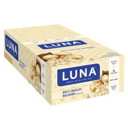 LUNA Bar - White Chocolate Macadamia Flavor - Snack Bars - Non-GMO - Gluten-Free Protein Bars - Made with Organic Oats - 25.35 oz