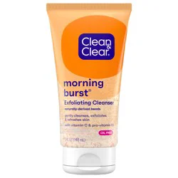 Clean & Clear Morning Burst Oil-Free Exfoliating Facial Scrub For All Skin Types, Vitamin-Enriched Daily Face Scrub to Cleanse & Exfoliate Dull Skin, Vitamin C & Ginseng, 5 fl. oz
