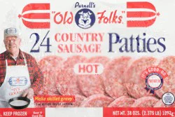 Purnell's "Old Folks" Hot Country Sausage Patties, 24 ct