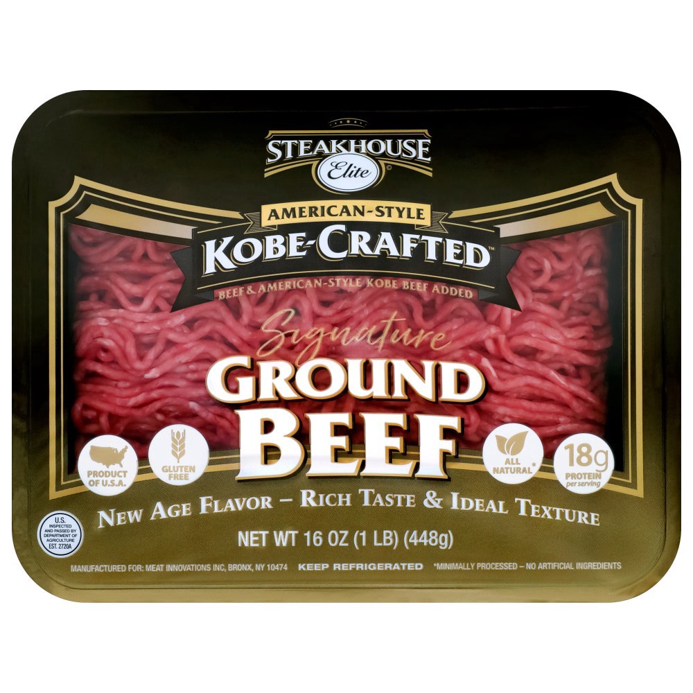 slide 1 of 2, Steakhouse Elite® Kobe-Crafted™ Signature Ground Beef, 1 lb