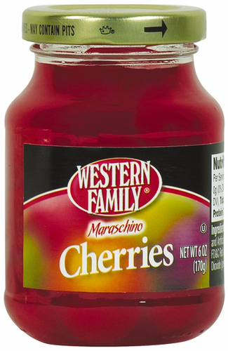 slide 1 of 1, Western Family Marachino Red Cherries, 6 oz