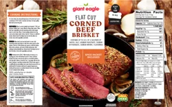 Giant Eagle Corned Beef, Brisket, Flat Cut