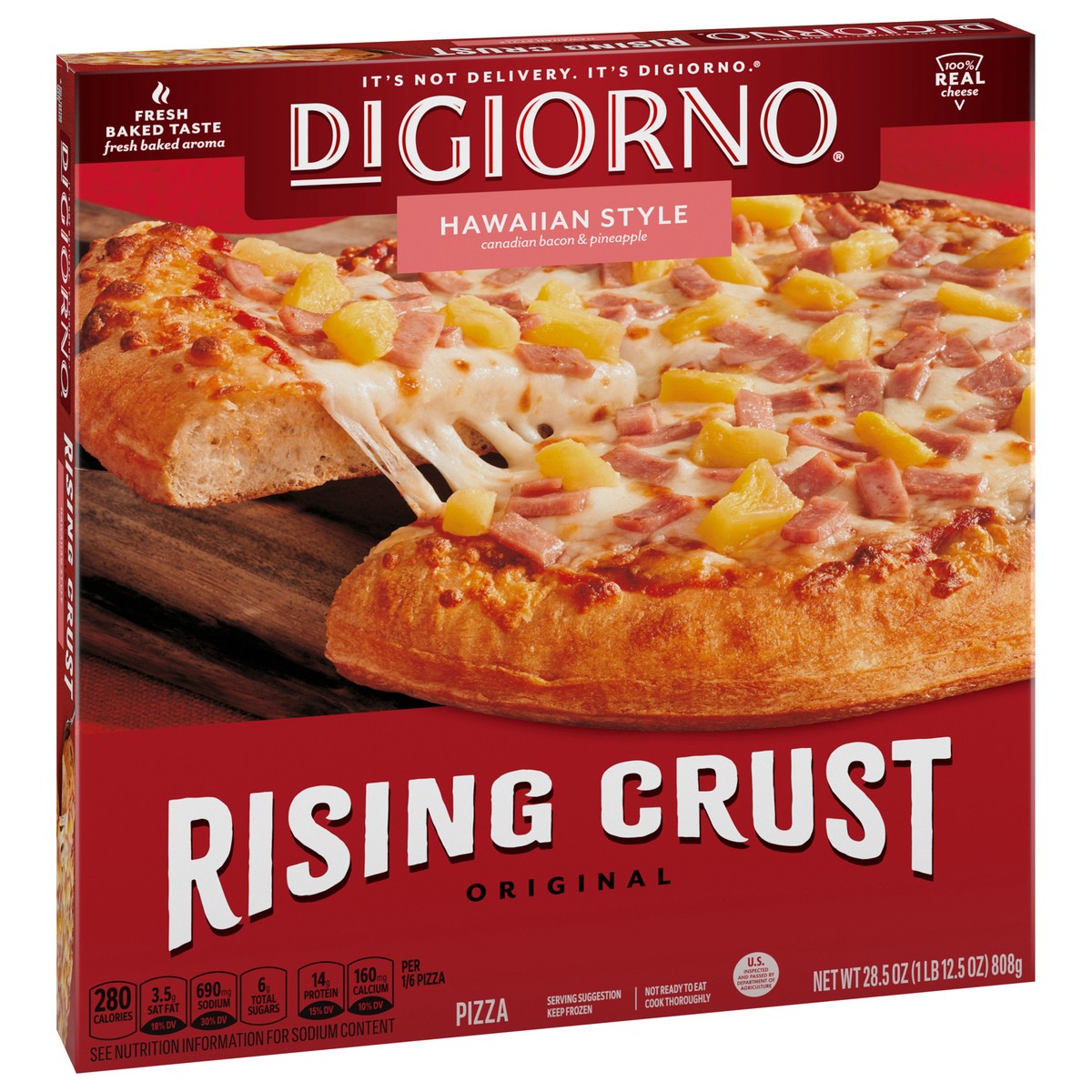 slide 2 of 9, DiGiorno Rising Crust Hawaiian Style Pizza, 28.5 oz (Frozen), 28.5 oz