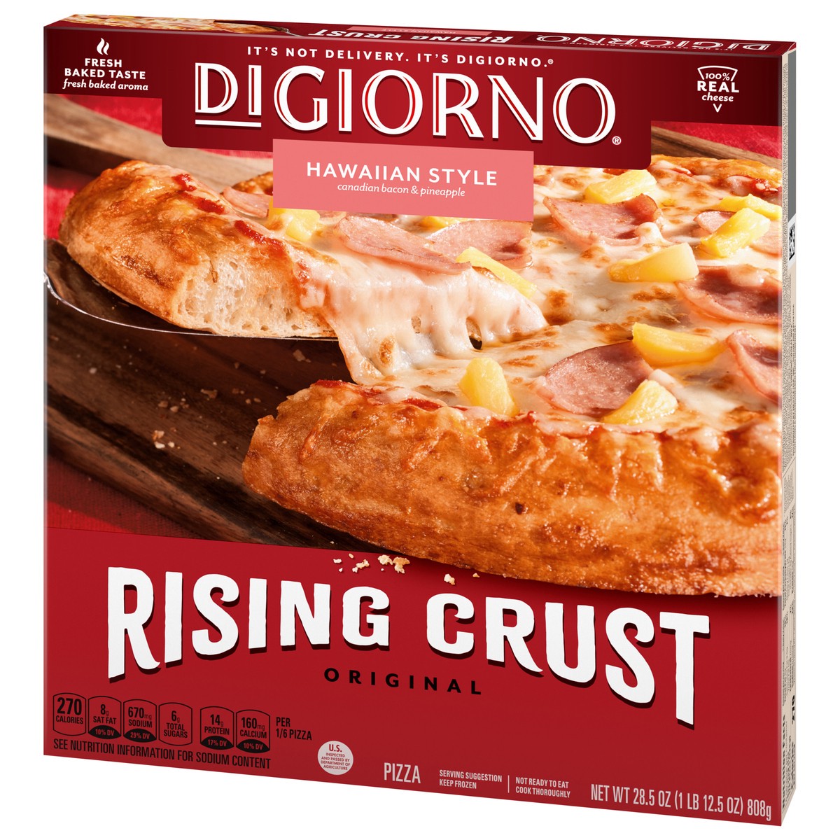 slide 3 of 9, DiGiorno Rising Crust Hawaiian Style Pizza, 28.5 oz (Frozen), 28.5 oz