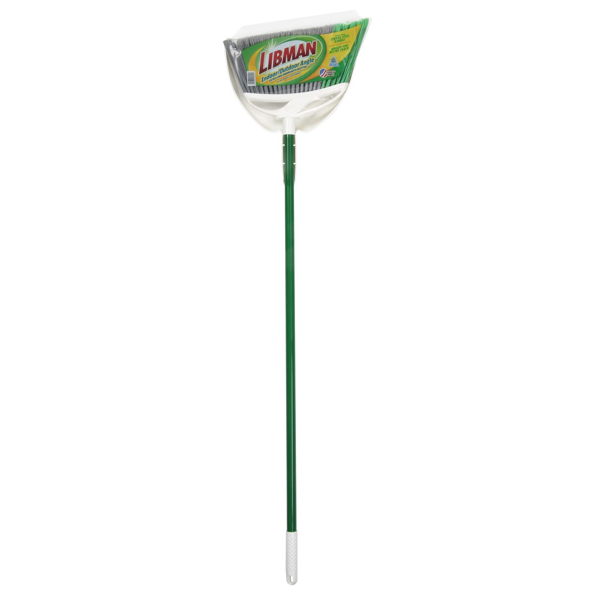 slide 1 of 11, Libman Angle Broom And Dustpan - Green/White, 1 ct