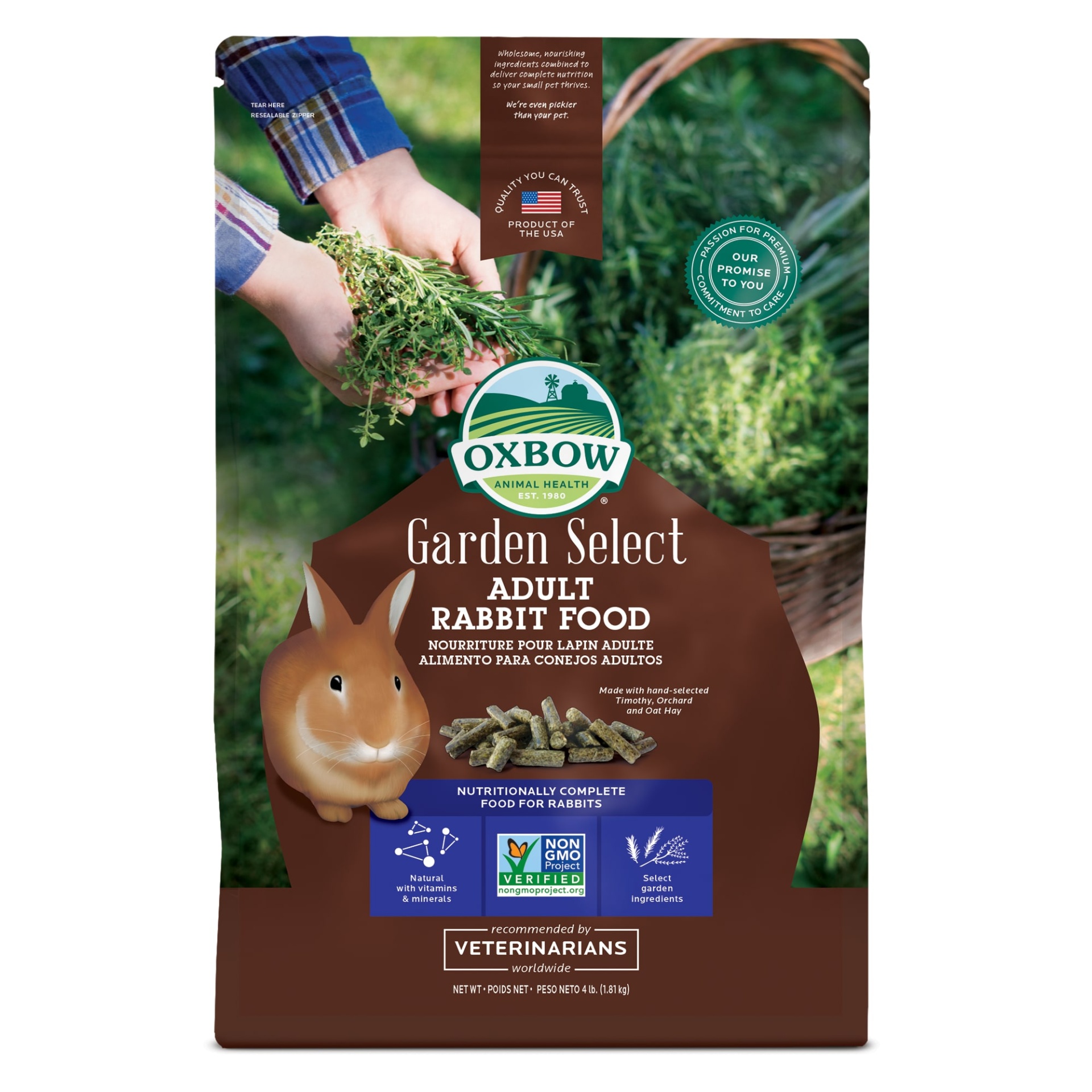 slide 1 of 1, Oxbow Garden Select Fortified Food for Rabbits, 4 lb