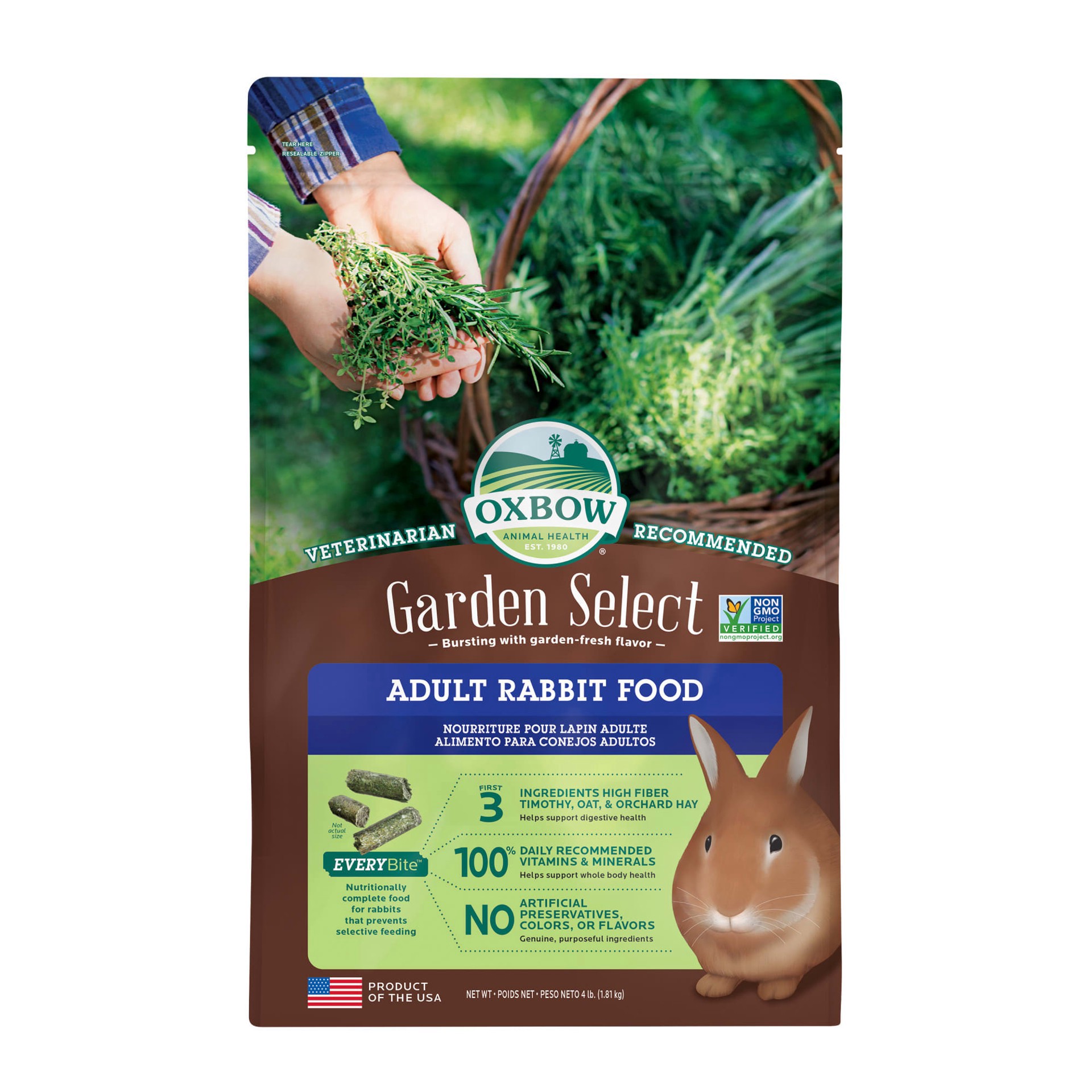 slide 1 of 1, Oxbow Garden Select Fortified Food for Rabbits, 4 lb