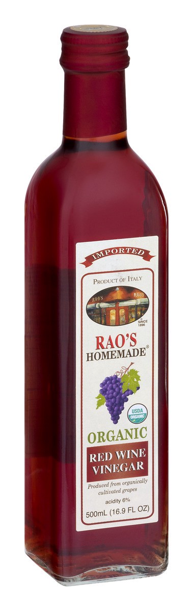 slide 2 of 9, Rao's Homemade Organic Red Wine Vinegar, 16.9 fl oz