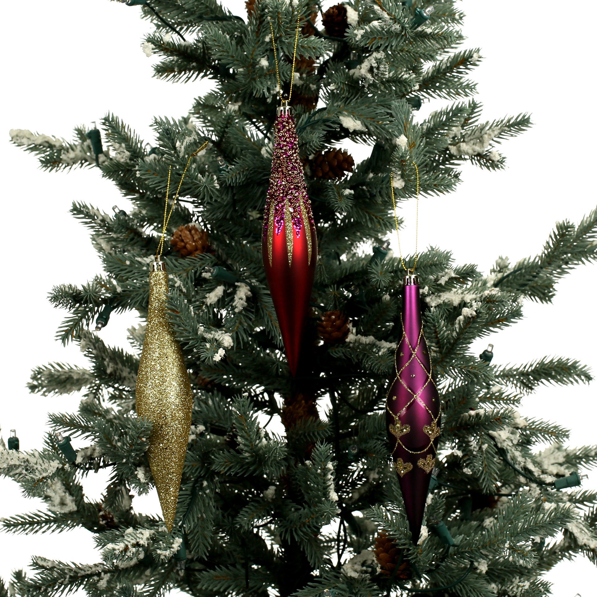 slide 3 of 3, 7.75" Decorated Teardrop Ornament Set By Ashland, 7.75 in
