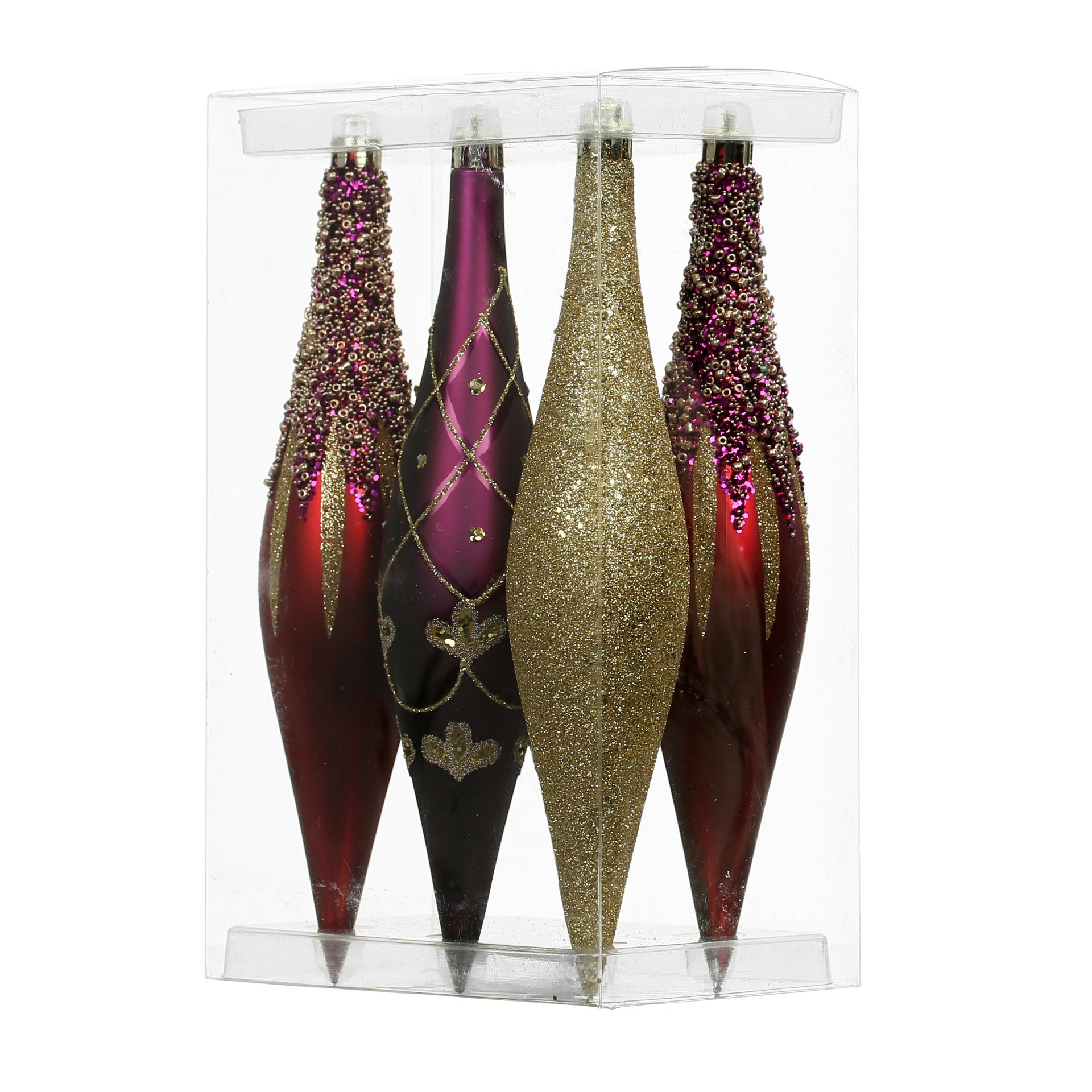 slide 2 of 3, 7.75" Decorated Teardrop Ornament Set By Ashland, 7.75 in