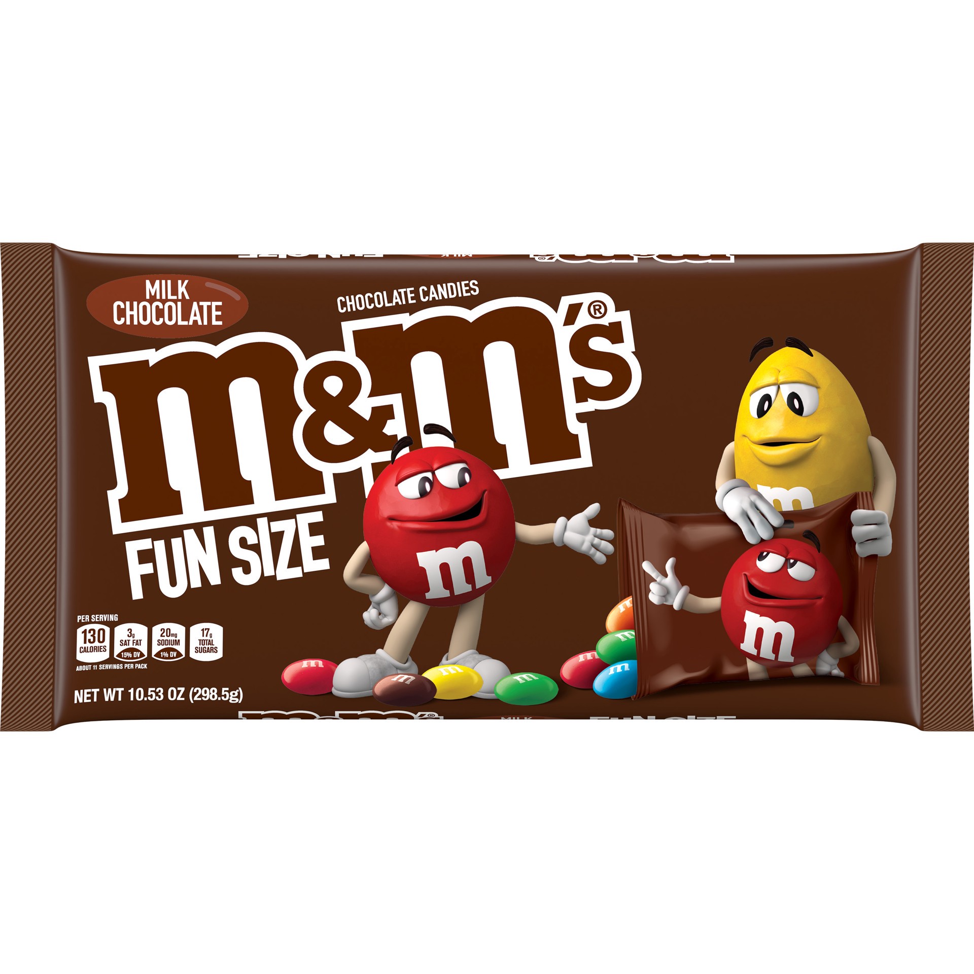 slide 1 of 8, M&M's Fun Size Milk Chocolate Candy, 10.53 oz Bag, 10.53 oz