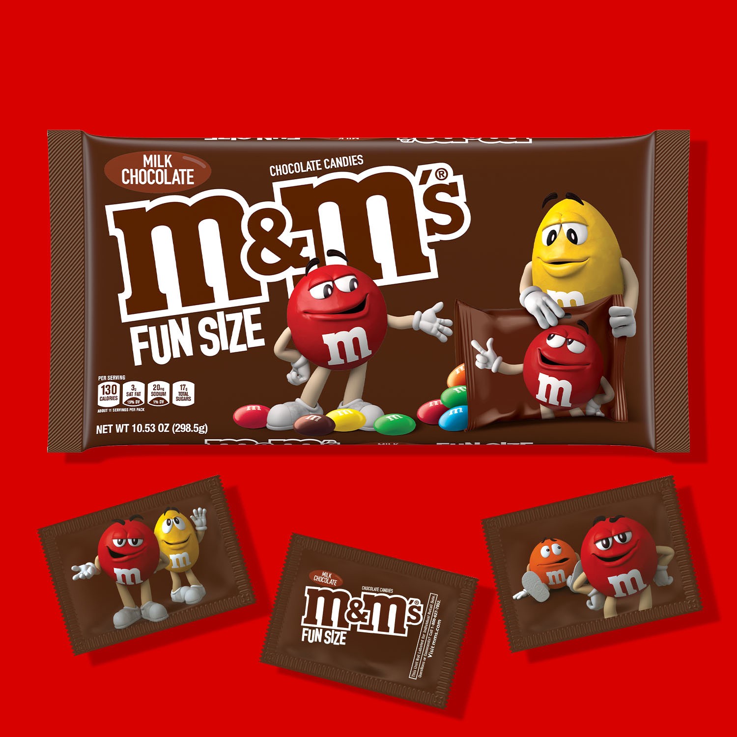 slide 5 of 8, M&M's Fun Size Milk Chocolate Candy, 10.53 oz Bag, 10.53 oz