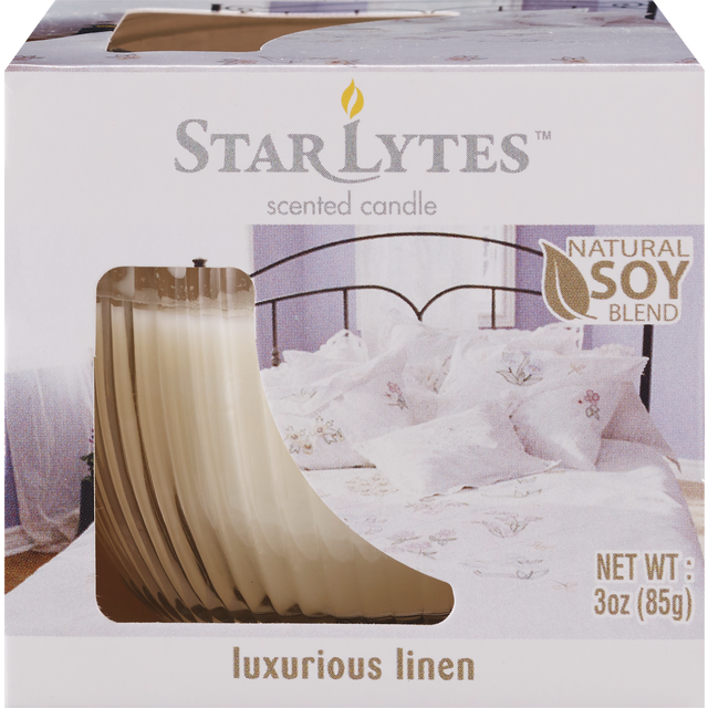 slide 1 of 1, Starlytes Luxurious Linen Boxed Candle, 3 oz