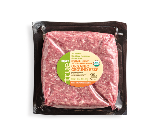 slide 1 of 1, Hy-Vee True Grass Fed 85% Ground Beef, 16 oz
