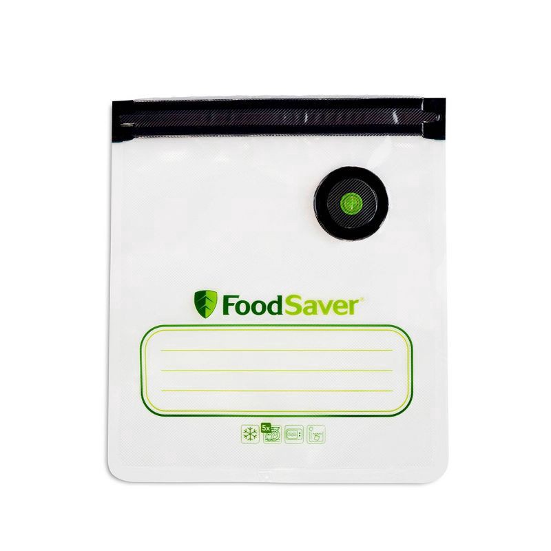 slide 1 of 5, FoodSaver Reusable Quart Vacuum Zipper Bags, for Use with FoodSaver Handheld Vacuum Sealers, 10 ct