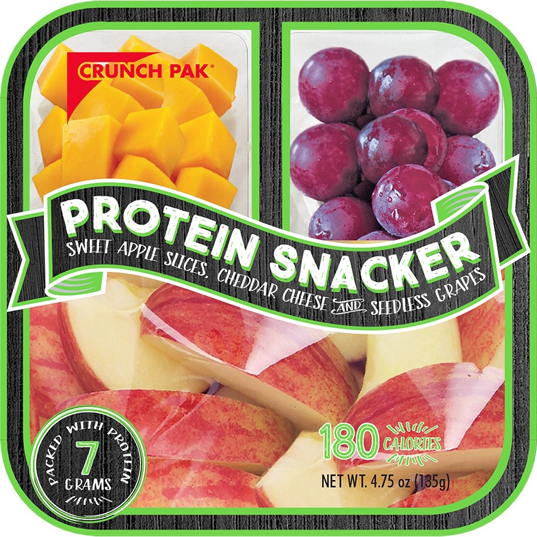 slide 1 of 1, Crunch Pak Apple Snackers, Sweet Apples, Cheese And Grapes, 4.75 oz