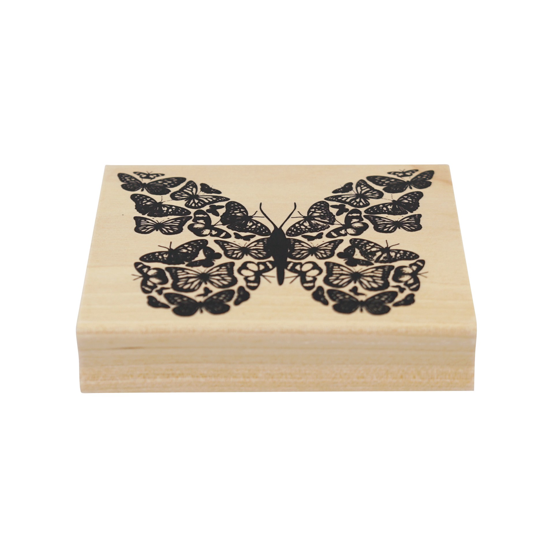 slide 2 of 3, Butterfly Wooden Stamp By Recollections, 3.25 in x 3.75 in x 1 in