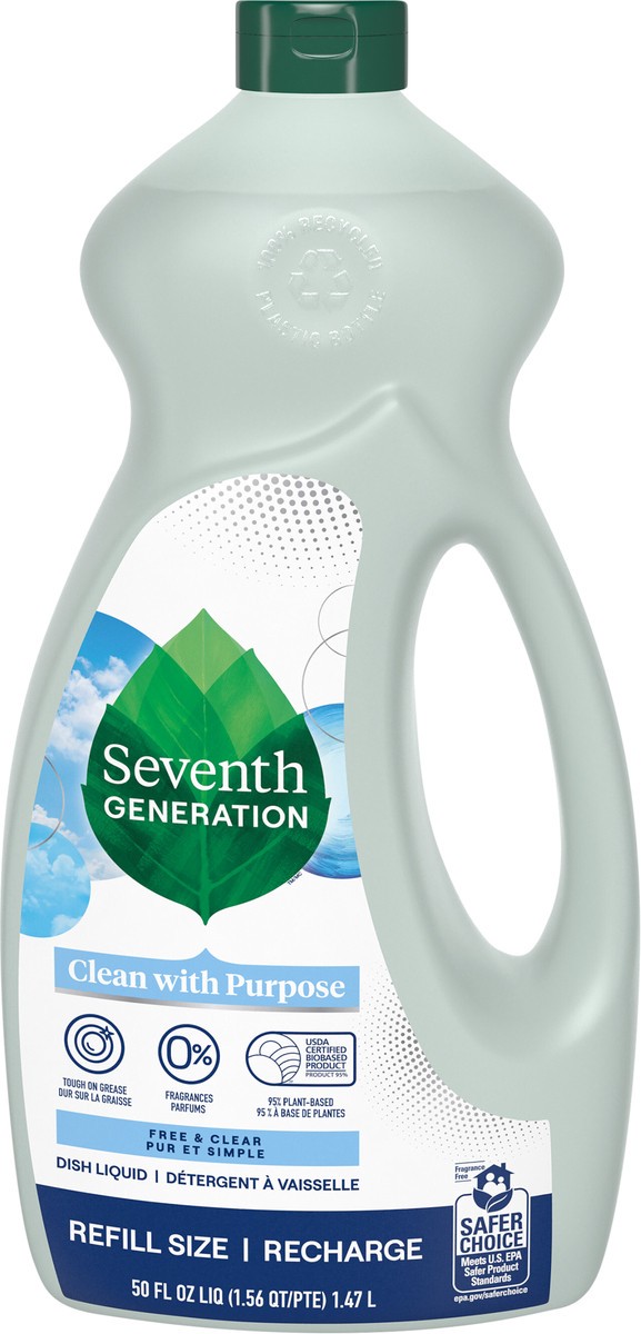 slide 3 of 3, Seventh Generation Dish Liquid Soap Free & Clear, 50 oz, 50 oz