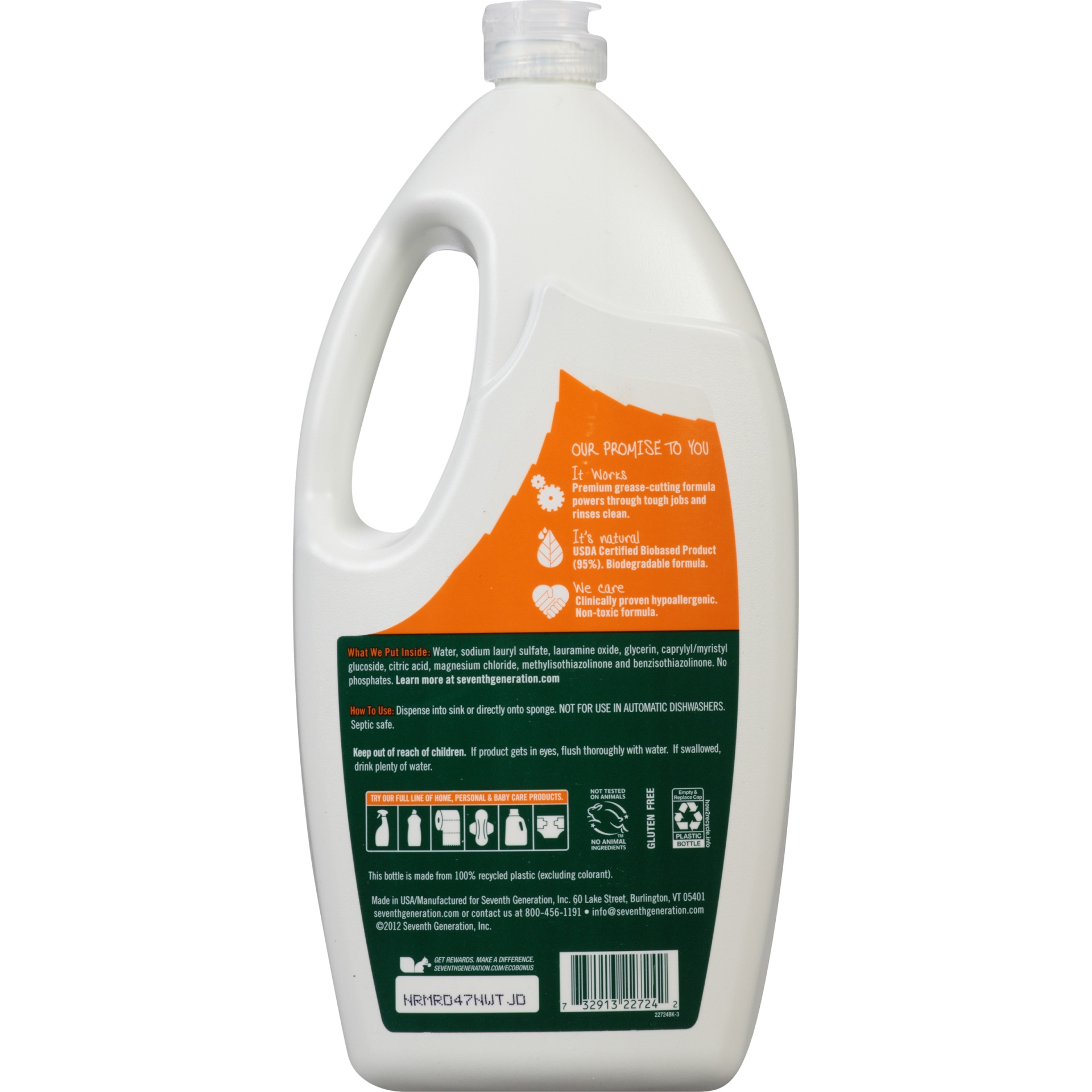 slide 6 of 7, Seventh Generation Free & Clear Liquid Dish Soap, 50 fl oz