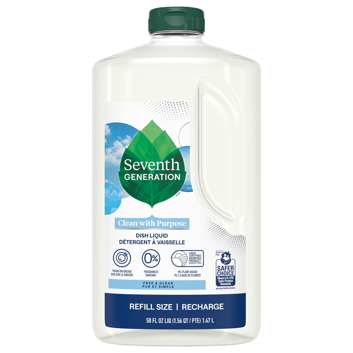 slide 1 of 3, Seventh Generation Dish Liquid Soap Free & Clear, 50 oz, 50 oz