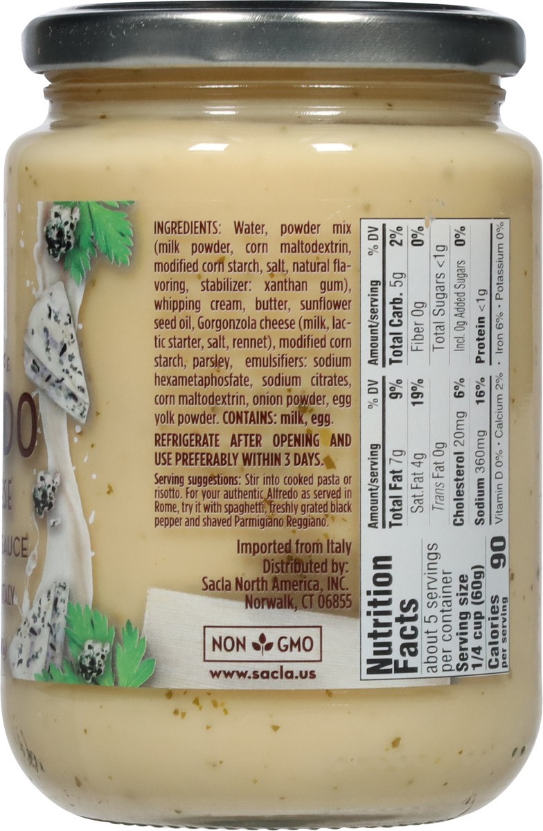 slide 3 of 13, Sacla Italia Blue Cheese Alfredo White Pasta Sauce 14.5 oz, 1 ct