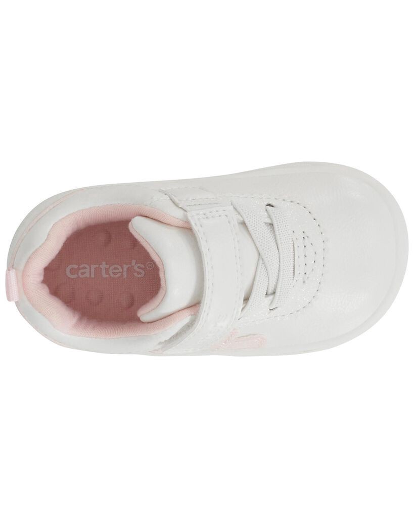 slide 3 of 6, Carter's Baby Floral Sneaker Baby Shoes White 4.5, 1 ct
