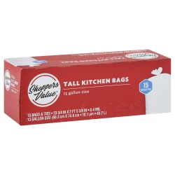 Shoppers Value Tall Kitchen Bags, 15 ct