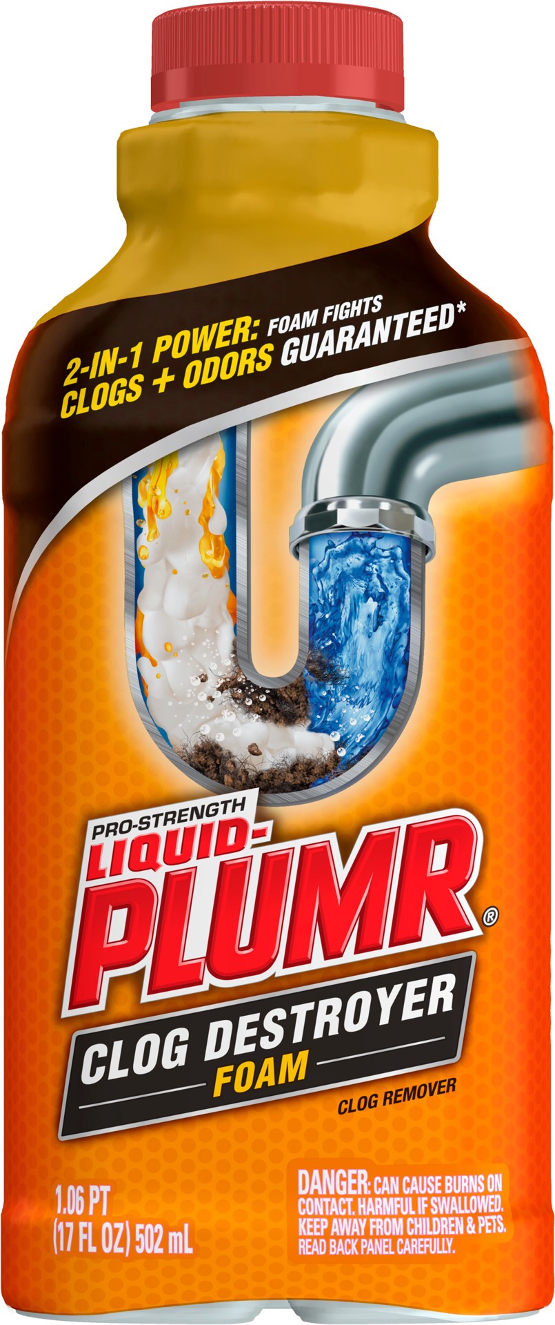 slide 1 of 5, Liquid-Plumr Pro-Strength Clog Destroyer Plus Clog Destroyer Foam, Foaming Drain Cleaner, 17 Ounces, 17 fl oz