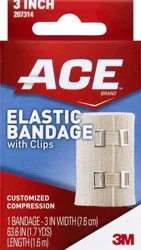Ace Elastic Bandage with Clips, 3 in