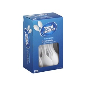 slide 1 of 1, Total Home By CVS Heavy Duty Plastic Spoons, 48 ct