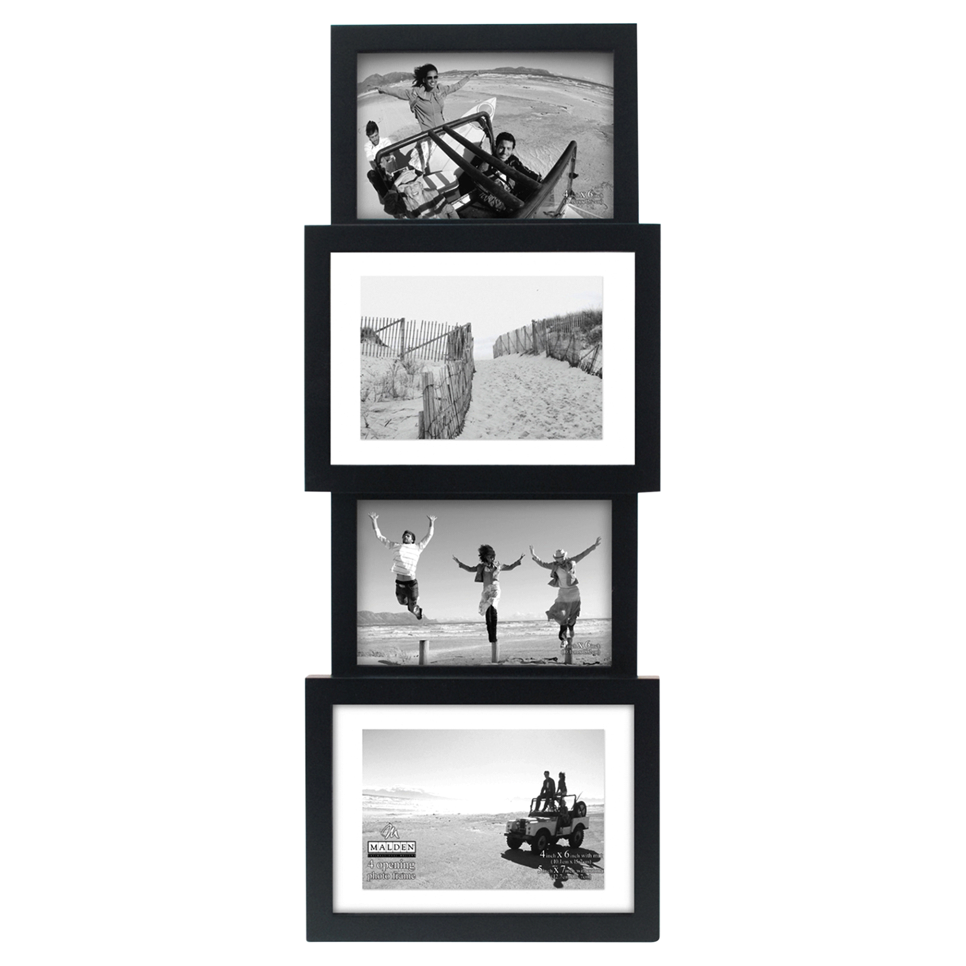 slide 1 of 1, Malden Dimensional Black Collage Photo Wall Frame 4-OP, 4-op