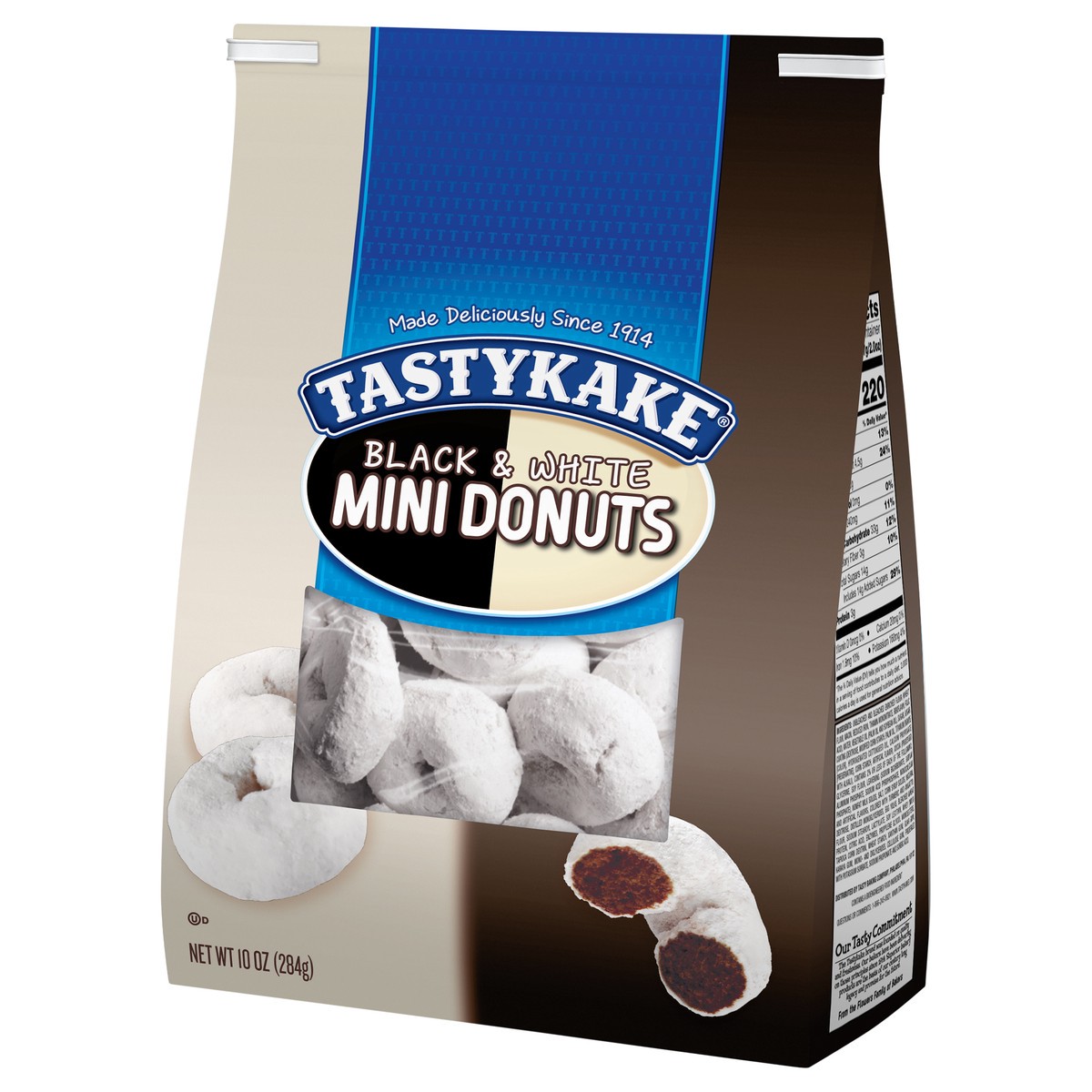 slide 3 of 9, Tastykake Seasonal Edition Black & White Mini Donuts, 10 oz