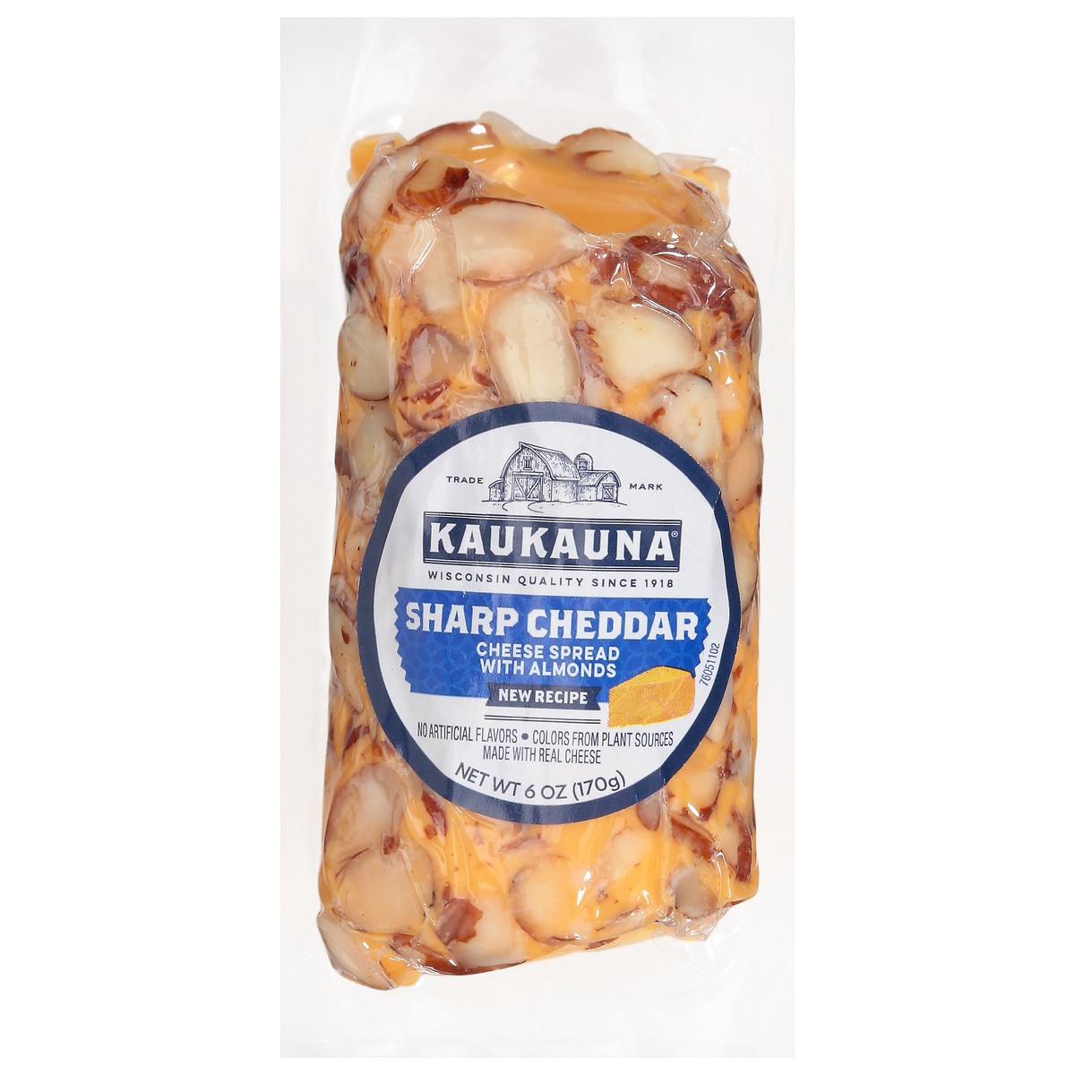 slide 1 of 2, Kaukauna Sharp Cheddar Cheese Spread with Almonds 6 oz, 6 oz