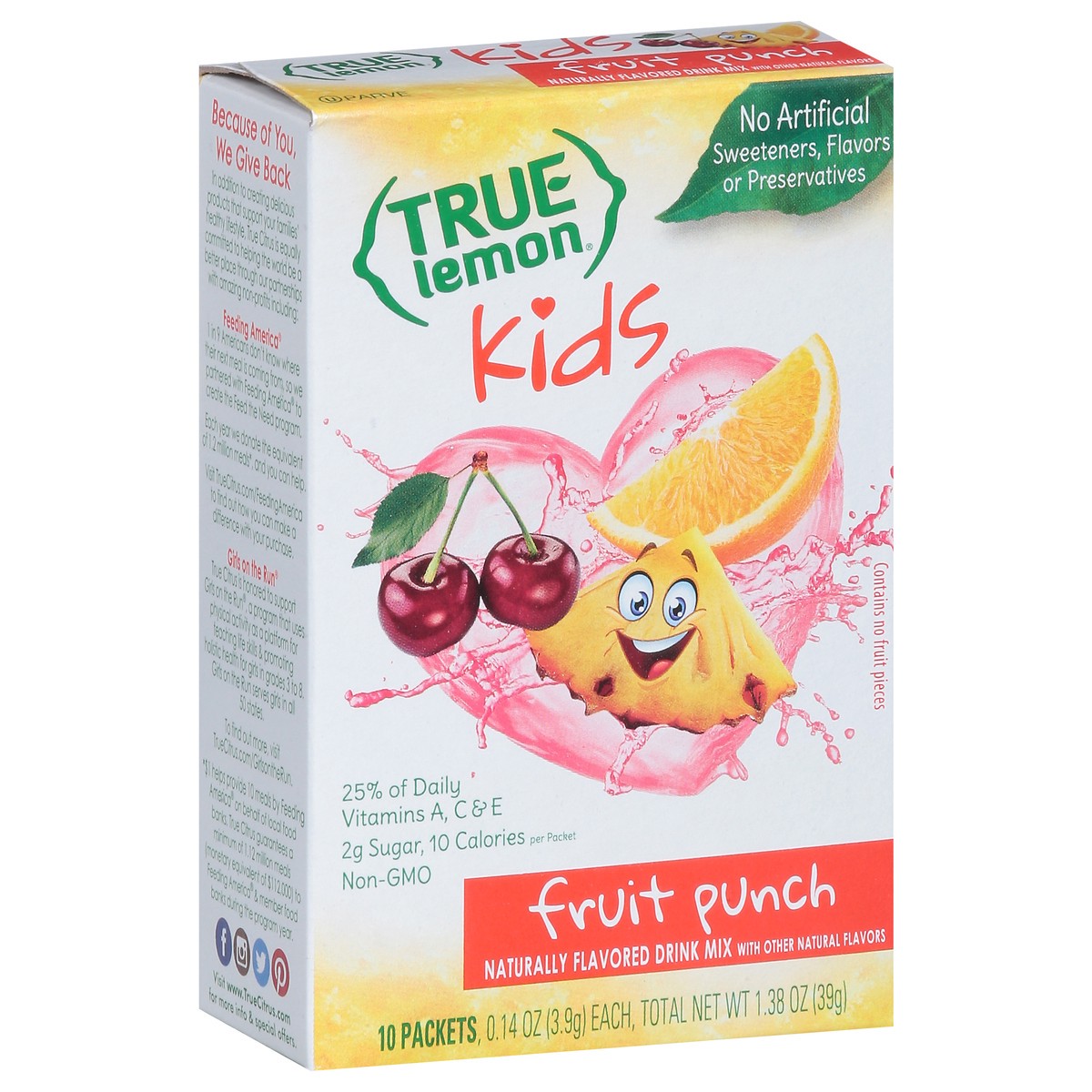 slide 3 of 9, True Lemon Kids Fruit Punch Drink Mix 10 - 0.14 oz Packets, 10 ct